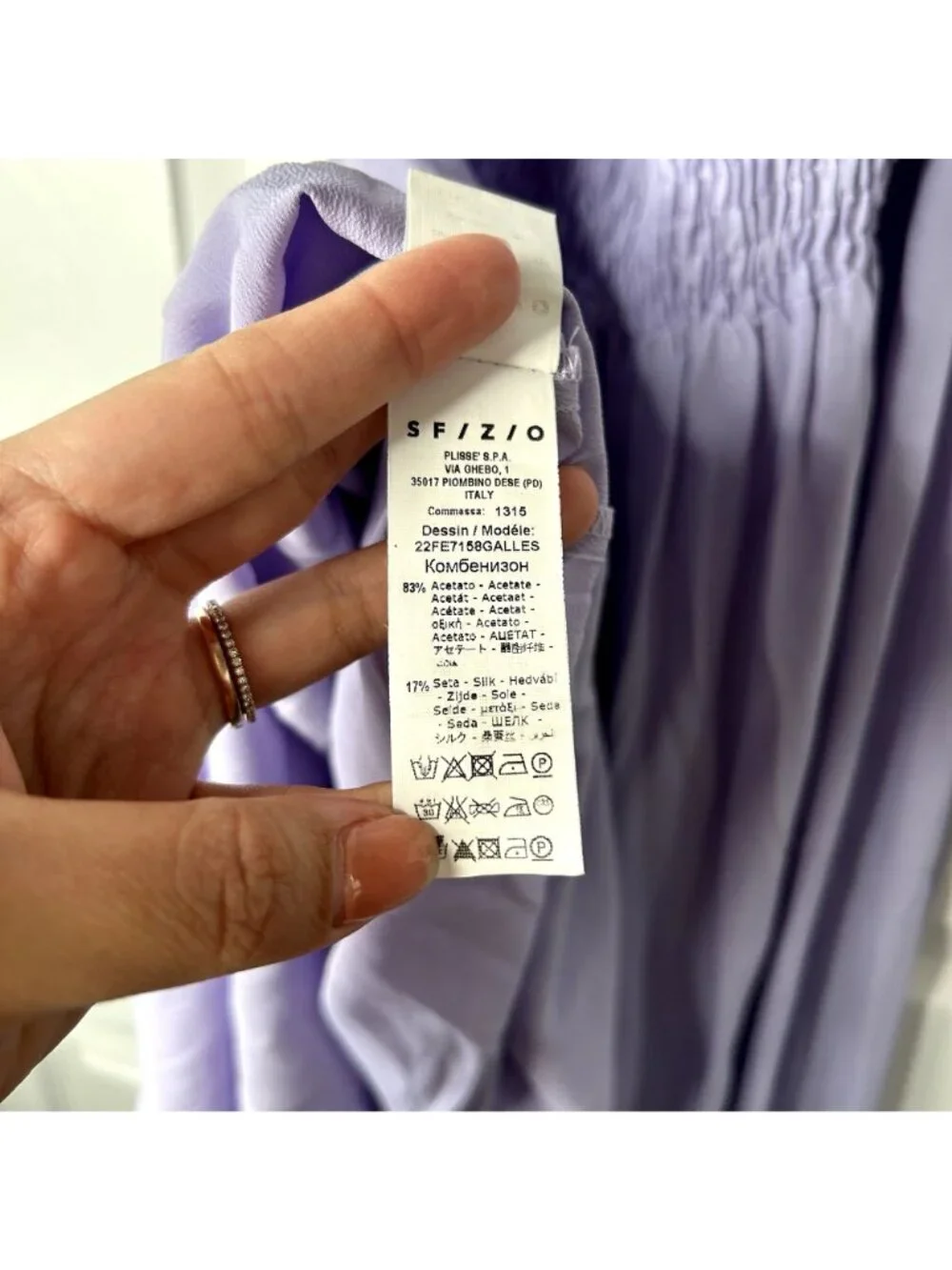 SFIZIO Lavender Purple Halter Sleeveless Wide Leg Scarf Jumpsuit Women's Size 6